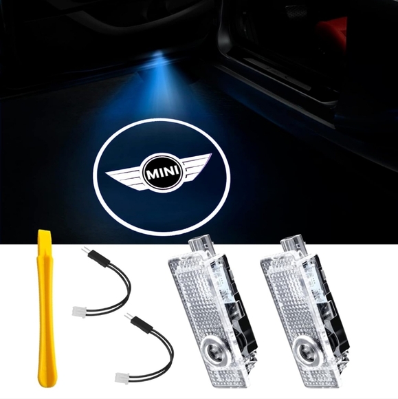 2 mini cooper logo car door puddle lights Plug and Play Installation - Picture 2 of 2